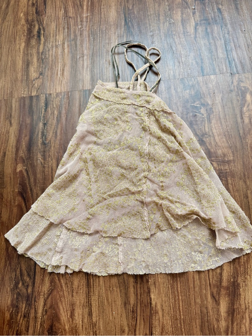 Gold Metallic Mesh Crop Cami, Size Small - Intimately by Free People - Picture 6 of 7